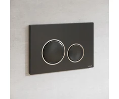 WC klavišas Cersanit PRZYCISK LUNA RING JUODA MATOWY DETAL CHROM BŁYSK
