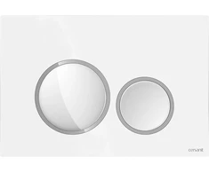 WC klavišas Cersanit PRZYCISK LUNA RING Baltas BŁYSK DETAL CHROM BŁYSK