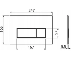 WC klavišas M576 / ALCA / THIN / PRZYCISK / Baltas MAT