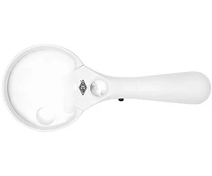 WEDO didinamasis stiklas, apvalus, šviečiantis LED, 90 mm, 2,5 karto, baltas/juodas