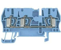 Weidmuller 1608550000 3 laidų šynų gnybtų blokas 2,5 mm2 mėlynas Ex ZDU 2.5/3AN BL 1608550000