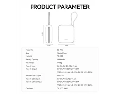 „Powerbank Wekome P74 10000 mAh Sidabrinis“