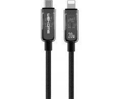 WEKOME WDC-181 Vanguard serija – USB-C ir itin greitas žaibo įkrovimas PD 20W jungiamasis laidas, 1,2 m (juodas)
