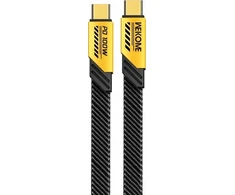 WEKOME WDC-192 Mecha serija – USB-C prie USB-C jungties laidas, 100 W greitas įkrovimas 1,2 m (Geltonas)