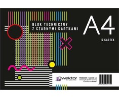 Wektor Techninis blokas A4/10K juodas (10 vnt.)