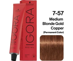 Wella Professionals Schwarzkopf Professional, Igora Royal, Permanent Hair Dye, 7-57 , 60 ml For Women