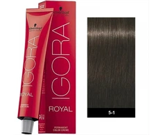 Wella Professionals Schwarzkopf Professional, Igora Royal, Permanent Hair Dye, 5-1 Popielaty šviesiai rudas, 60 ml For Women