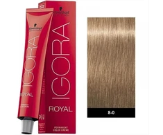 Wella Professionals Schwarzkopf Professional, Igora Royal, Permanent Hair Dye, 8-0 Light Skirtas šviesiems plaukams Natural, 60 ml For Women
