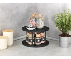 Virtuvės stalviršio organizatorius LAZY SUSAN, dviejų lygių, metalinis, 26,5 x 15,5 x 26,5 cm, WENKO