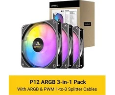 Antec P12 ARGB ventiliatorius, 3 vnt. pakuotėje (0-761345-40033-6)
