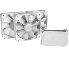 APNX FP1-R PWM ventiliatorius, atvirkštinės mentės, PWM, ARGB – 3 vnt. pakuotė, Baltas
