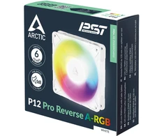 ARCTIC P12 PRO Reverse PWM PST A-RGB korpuso ventiliatorius, 4-pin, 120mm, baltas