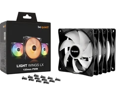 Kompiuterio Korpuso Ventiliatorius - Be Quiet! LIGHT WINGS LX 120mm PWM 3-Pack Juodi
