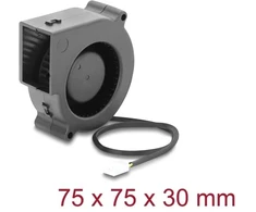 Wentylator Delock Promieniowy / wentylator dmuchawy 12 V DC 75 x 75 x 30 mm su 3-pinowym złączem wentylatora, juoda (67495)