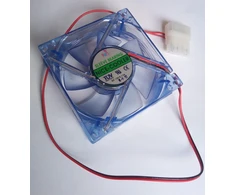 EUROCASE ventiliatorius 80 mm, 12 V / 0,17 A, mėlynai šviečiantis (molex)