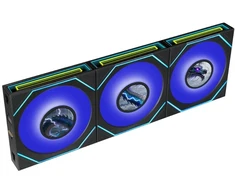 Lian Li UNI FAN SL-INF LCD FLEX belaidis ventiliatorius, ARGB ir LCD Ø 120 mm, juodas, 3 vnt. pakuotėje su valdikliu