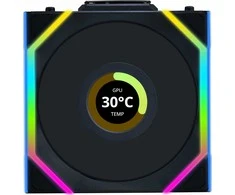 Lian Li UNI FAN SL Wireless LCD korpuso ventiliatorius, ARGB, PWM – Reverse Blade, 120 mm, juodos spalvos