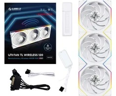 Lian Li UNI FAN TL Wireless korpuso ventiliatorius, ARGB, PWM, 3er-Pack – Reverse Blade, 120mm, baltos spalvos