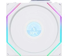 Lian Li UNI FAN TL Wireless LCD korpuso ventiliatorius, ARGB, PWM – Reverse Blade, 120 mm, baltos spalvos