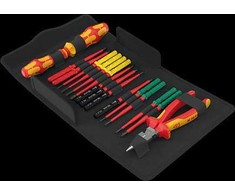 Wera kraftform kompakt VDE 17 extra slim 2 insulated tool kit – 17 pieces, 1,000 V rated, interchangeable blades, ratcheting screwdriver, needle-nose pliers, folding pouch
