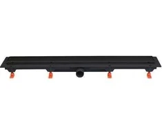 Werit-P JOMOTech EXCLUSIVE pakuotė 40 / Linijinis nutekėjimas 650 mm / dvipusis dangtelis FLIS juodas matinis / WERIT kilimėlis 175-30650400-38