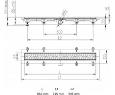 Werit-P JOMOTech EXCLUSIVE pakuotė 40 / Linijinis nutekėjimas 650 mm / Dvipusis FLIS dangtelis / WERIT kilimėlis 175-30650400-00