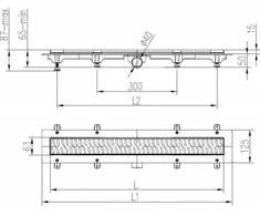 Werit-P JOMOTech EXCLUSIVE pakuotė 40 / Linijinis nutekėjimas 850 mm / Dvipusis FLIS dangtelis / WERIT kilimėlis 175-30850400-00