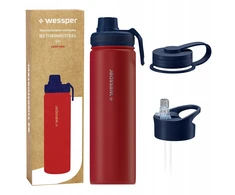 Wessper B3 THERMOSTEEL 700ml plieno termosas su 3 kandikliais