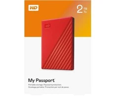 Kietasis diskas Dysk zewnętrzny HDD Western Digital My Passport 2TB Raudona (WDBYVG0020BRD-WESN)