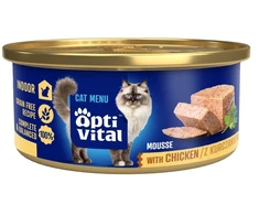 Katės maistas - OptiVital Mini Vištienos Drėgnas Maistas 85g Be Glitimo