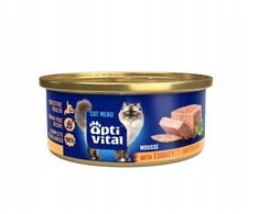 Maisto produktai - OptiVital Fluffy Mousse su kalakutiena 85g be glitimo