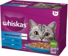 Drėgnas Kačių Maistas - Whiskas 12x85g Baltoji Žuvis, Menkė, Lašiša, Tunas