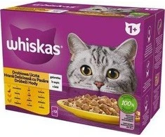 Drėgnas Kačių Maistas - Whiskas Želė Su Paukštiena, Antiena, Kalakutiena, Vištiena 12 X 85 g