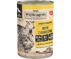 WIEJSKA ZAGRODA kalakutiena su ėriena – drėgnas ėdalas šunims – 400g