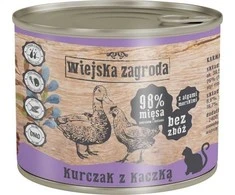 Kačių Maistas - Wiejska Zagroda Vištiena su Antiena Drėgnas Maistas 200g Be Grūdų