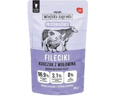Wiejska Zagroda Konservai katei Fileciki Kurczak su wołowiną dla sterilizuotoms (dorosły) 85g