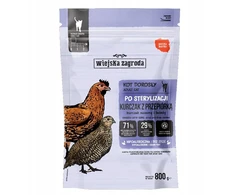 WIEJSKA ZAGRODA Sterilised vištiena with quail - dry cat food - 800g