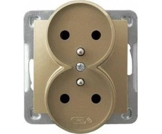 Ospel Impresja GP-2YRAZ/m/28 dvigubas lizdas su įžeminimu Prestige rėmams, metalinis auksas