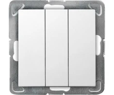 Ospel mygtukas Ospel Įspūdis LP- 24Y / m / 00, paviršiaus montavimas trigubas 10AX 250V IP20 balta
