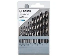 Bosch „HSS PointTeQ “ spiralinių grąžtų rinkinys, 13vnt. (2608577349)