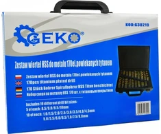 Geko Rinkinys 170SZT HSS grąžtas titano metalui. M. DĖŽUTĖ (5) G38219 GEKO