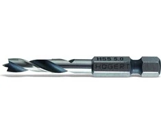 Grąžtas Hogert Technik Šešiabriaunis kotas, 1/4 colio, pagamintas iš HSS plieno, Ø 5 mm, L=60 mm