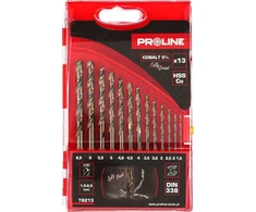 Grąžtas Wiertła Metalo grąžtai HSSCO DIN338, šlifuoti, 13 vnt. (1,5-6,5 mm), prolinas