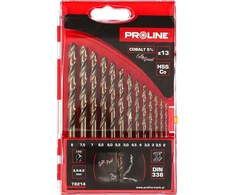 Grąžtas Wiertła Metalo grąžtai HSSCO DIN338, šlifuoti, 13 vnt. (2-8 mm), prolinas