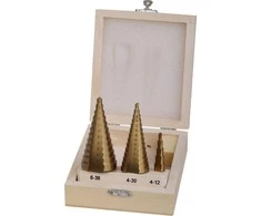 Grąžtas Wiertła Pakopiniai grąžtai metalui, HSS, skardai, 3 vnt. (4 vnt., 4,6 mm), prolinas