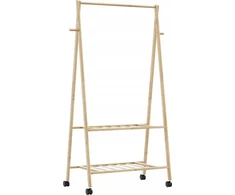 Drabužių kabykla su lentynomis/ratukais, 96x45,5x155,5cm