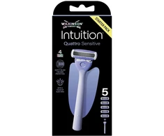 Barzdaskutė Wilkinson Sword Wilkinson Intuition Quattro Sensitive maszynka do golenia su 4 ostrzami i 5 wkładów
