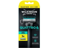 Wilkinson Sword Wilkinson Quattro 4 Skin Protection maszynka do golenia su 4 ostrzami i 5 wkładów