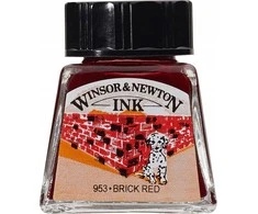 Winsor Newton Piešimo tušas 14ml plytų raudonumo 040