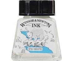 Winsor &amp; Newton piešimo rašalas, baltas, 14 ml, uniw